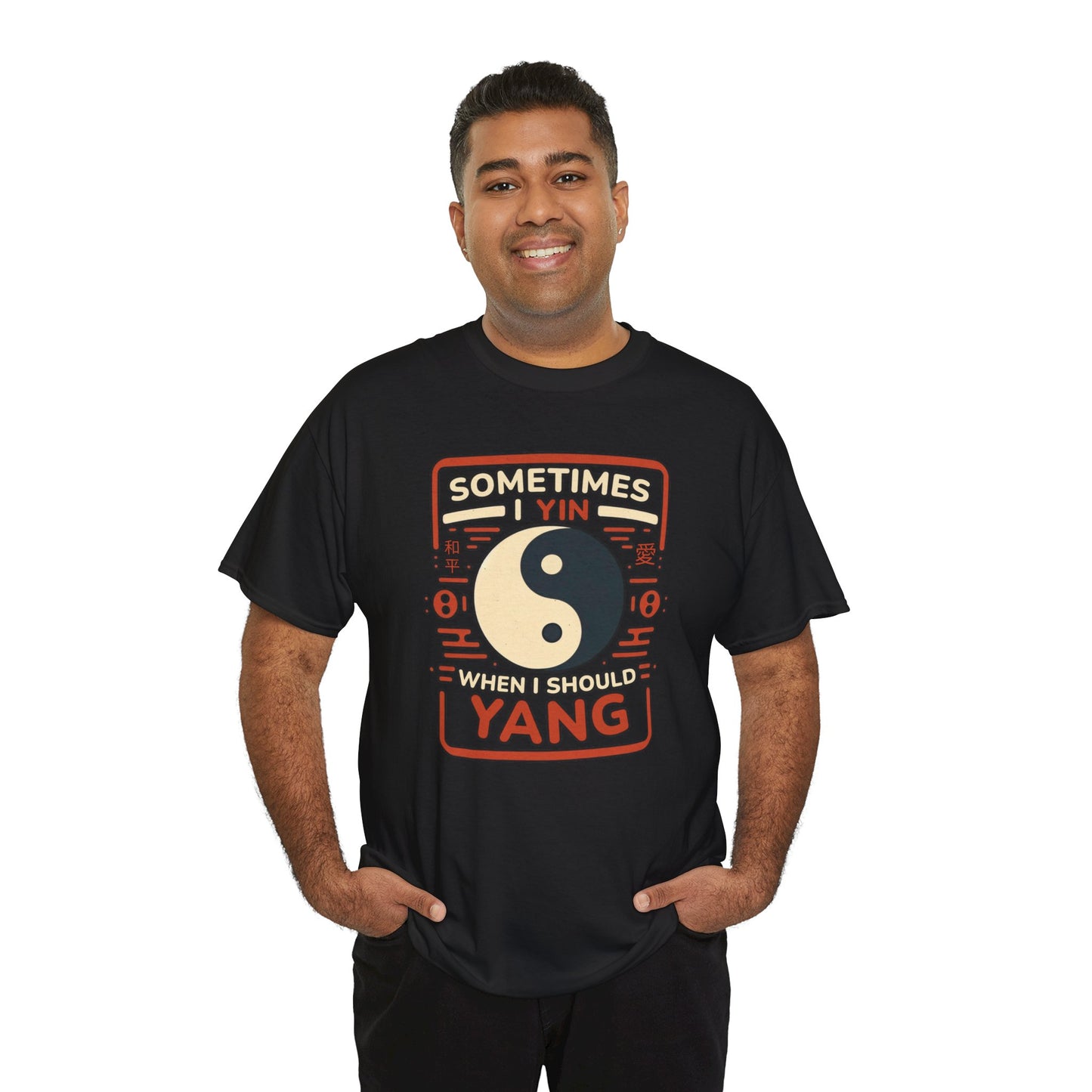 Yin, Yang, and a Dash of Oops: Navigating Life's Harmony on my Tee! Unisex Heavy Cotton Tee