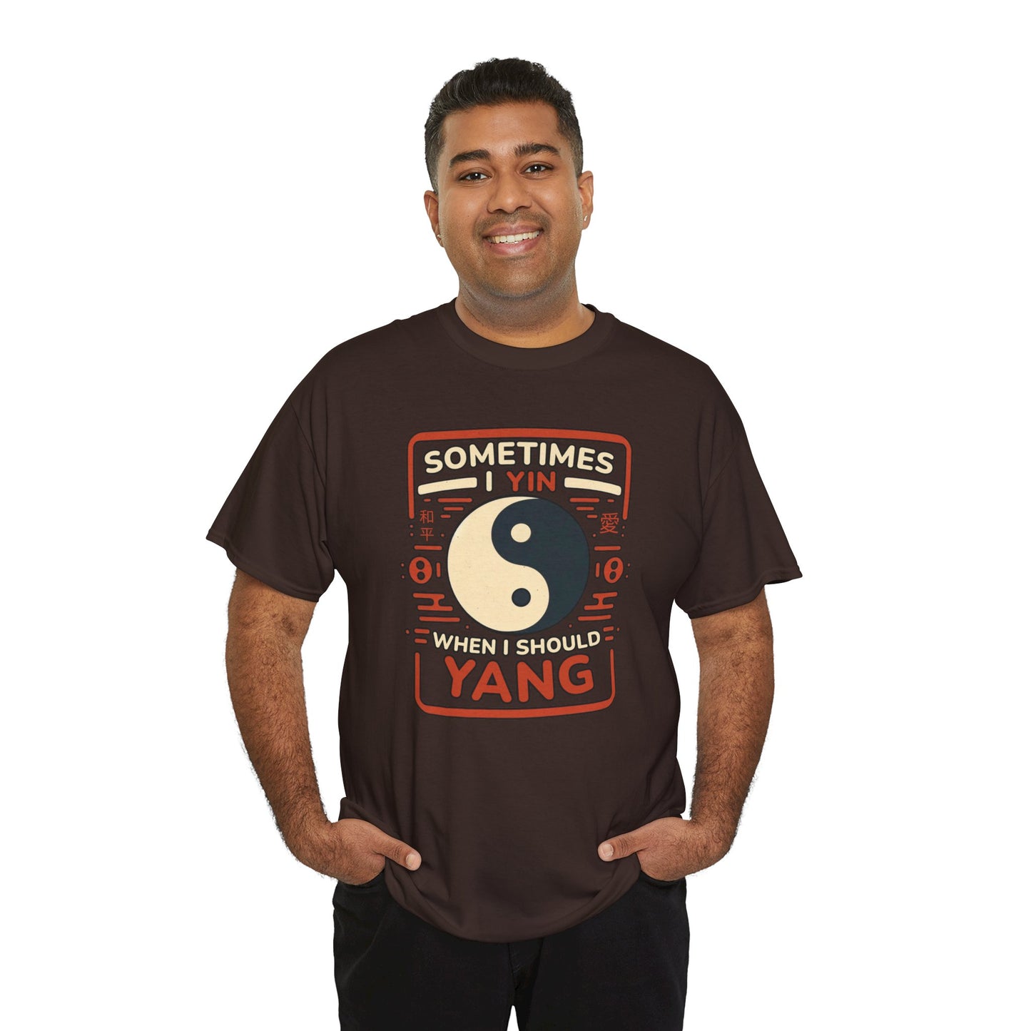 Yin, Yang, and a Dash of Oops: Navigating Life's Harmony on my Tee! Unisex Heavy Cotton Tee