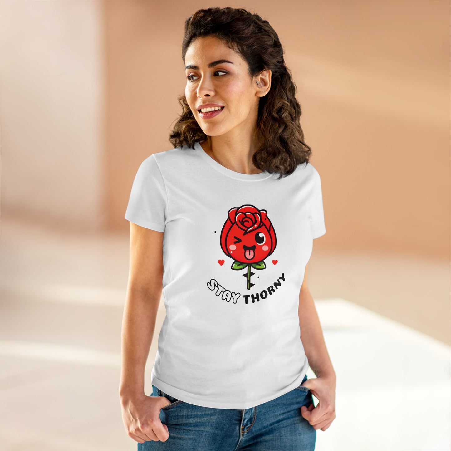 Women's Graphic Tee, Stay Thorny Soft style