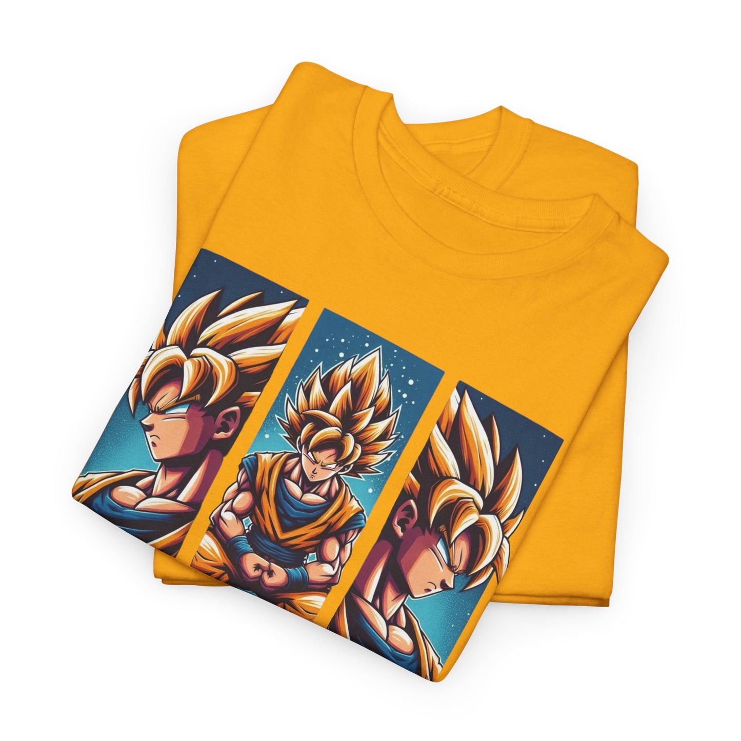 Dragon Power Tee: Goku's Rise - 'Even the Lowest Born Can Outdo the Elite' - 3 Epic Angles Design Unisex Heavy cotton Tee