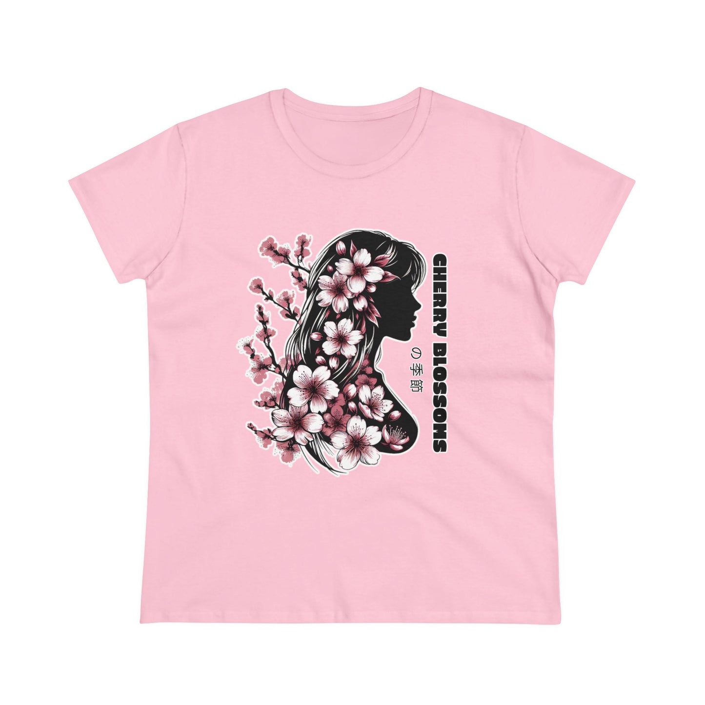 Blossoming Dreams: Dance of Cherry Petals Midweight Cotton Tee