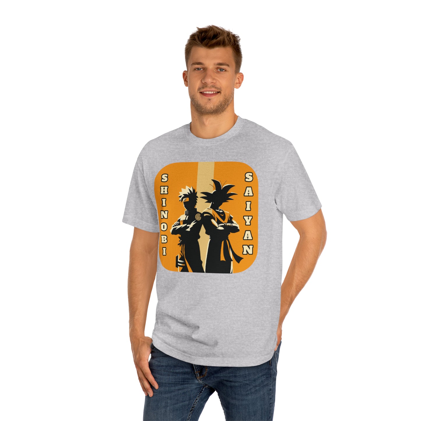 Anime Legends Unite: Shinobi meets Saiyan, Dual forces Cotton Graphic Tee