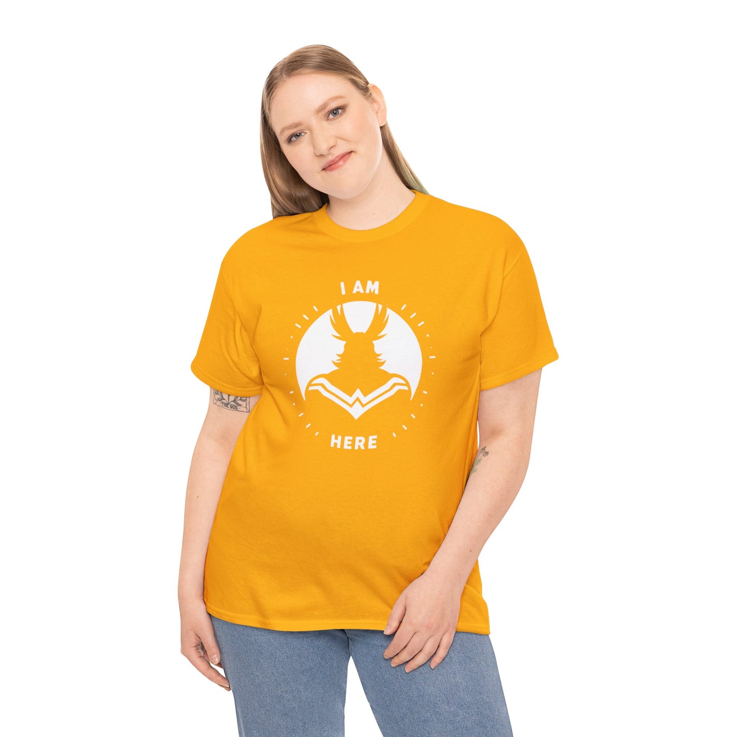 Unleash Your Hero Within: Mighty Silhouette Empowerment Tee Unisex Heavy Cotton Tee