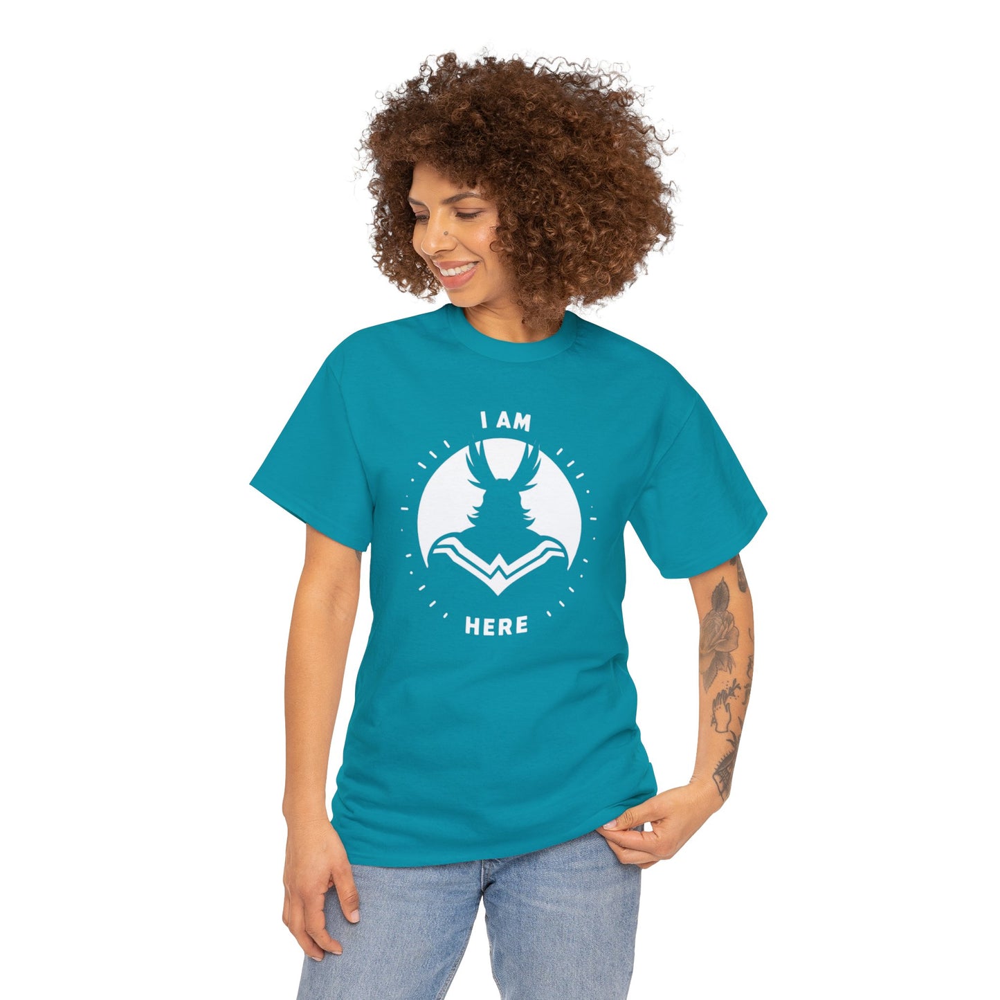 Unleash Your Hero Within: Mighty Silhouette Empowerment Tee Unisex Heavy Cotton Tee