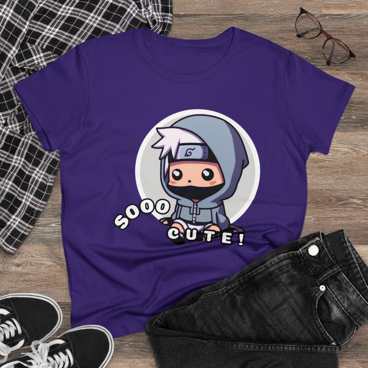 Cute Edition: Copy ninja technique; mini shadow clone jutsu, Women's Cotton Graphic Tee