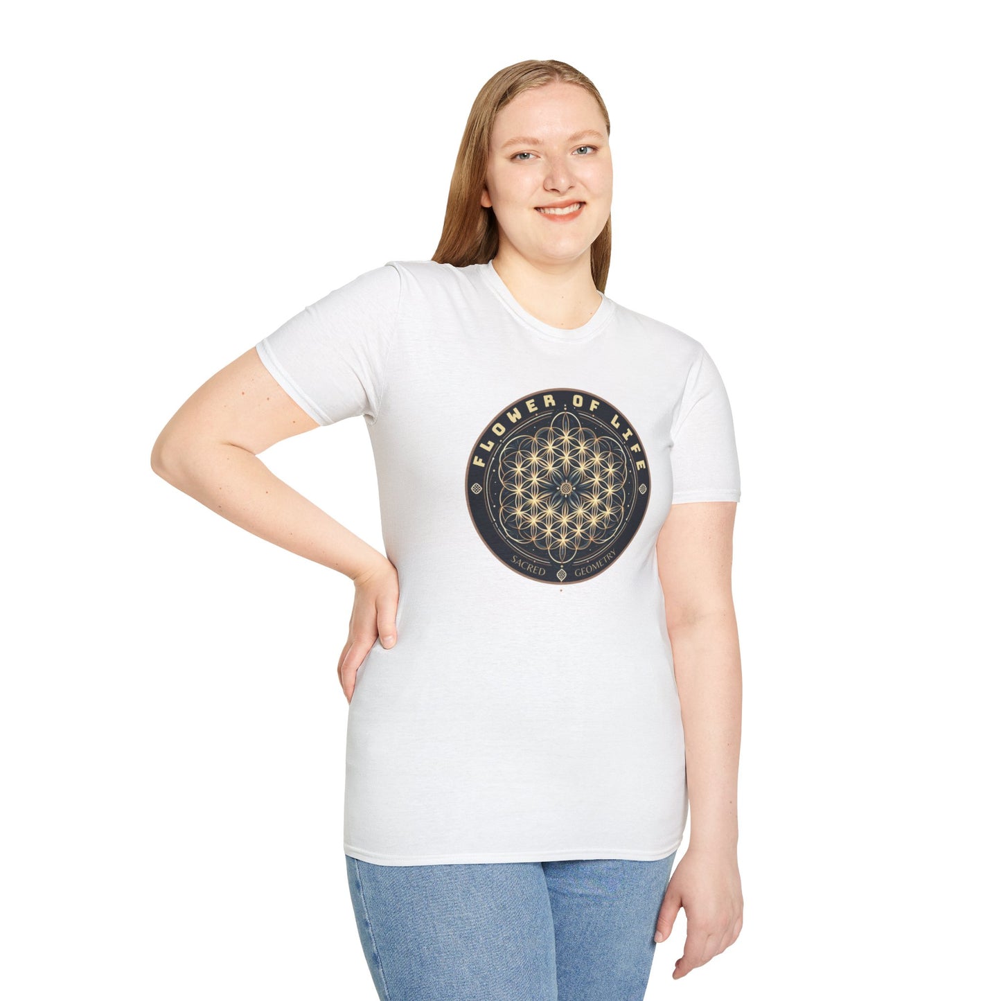 Eternal Unity: Unisex Cotton Tee Featuring the Flower of Life