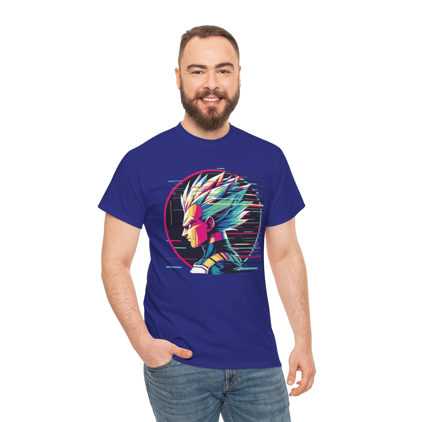 Prince of all Glitches, Saiyan side profile Unisex Heavy Cotton Tee