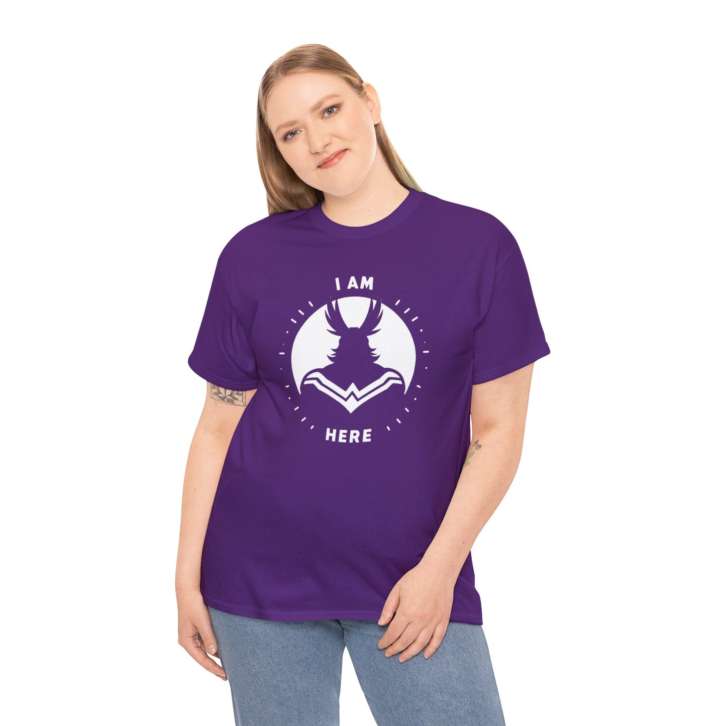 Unleash Your Hero Within: Mighty Silhouette Empowerment Tee Unisex Heavy Cotton Tee