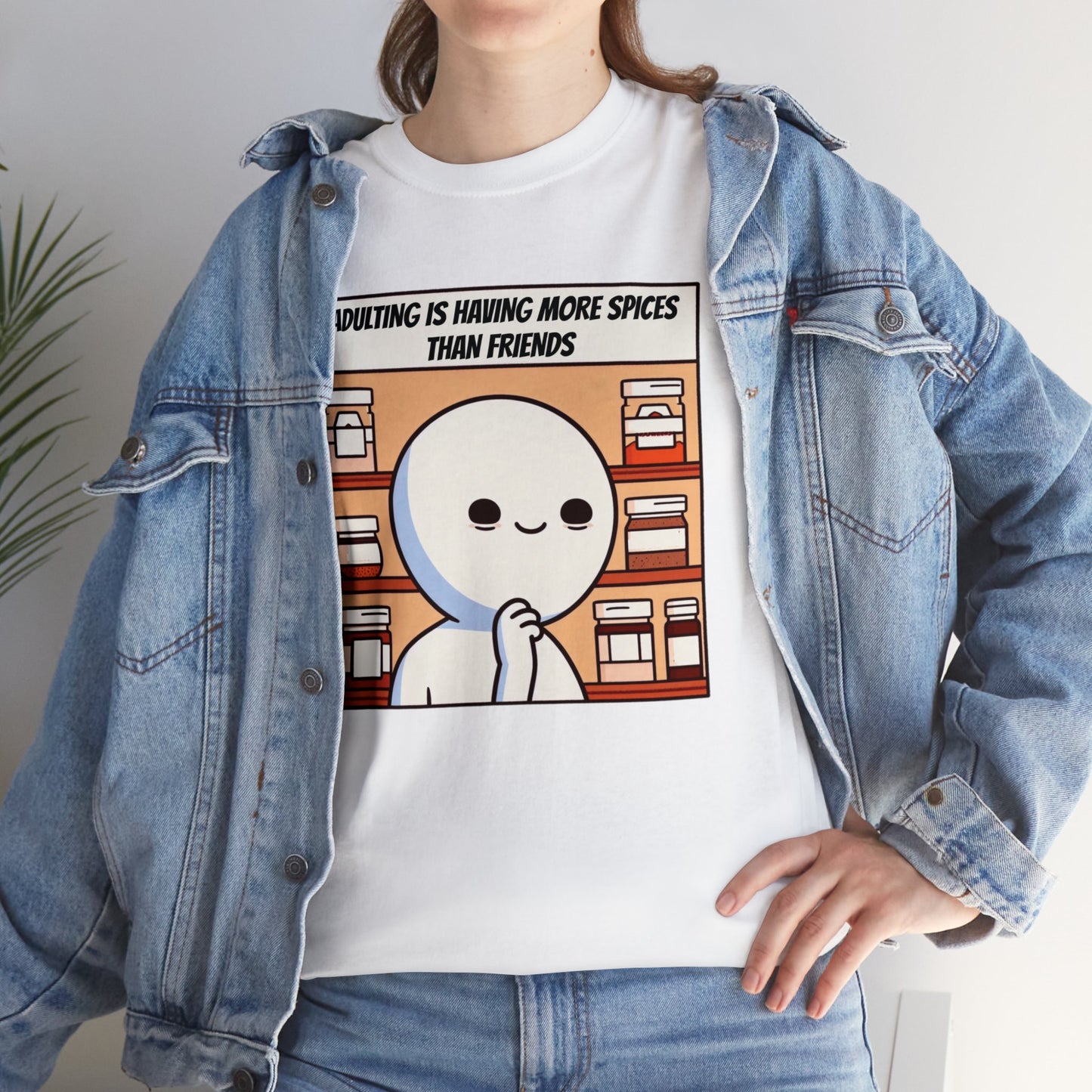 Friendships are Seasonal, Spice is Eternal: Adulting Essentials Heavy Cotton Tee