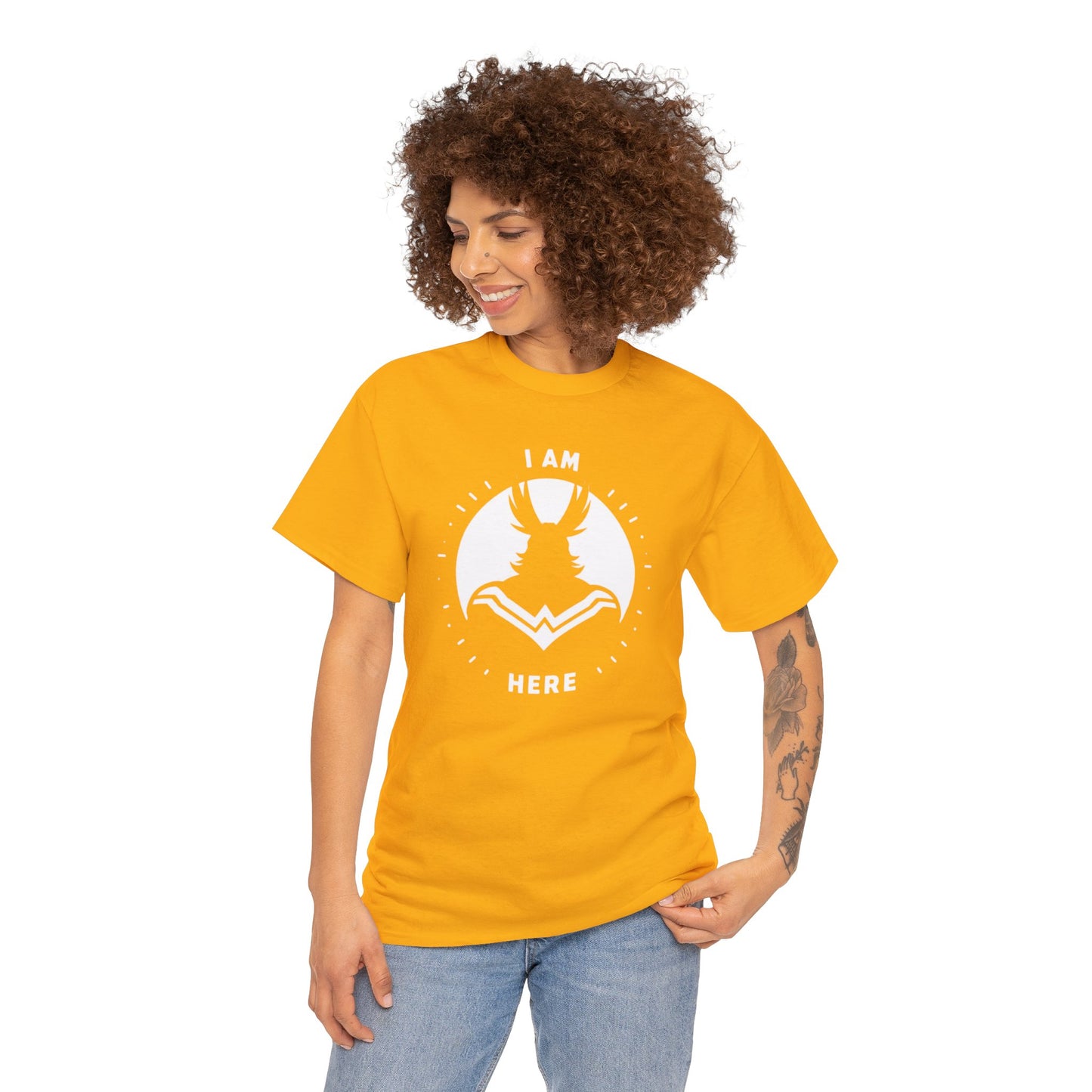 Unleash Your Hero Within: Mighty Silhouette Empowerment Tee Unisex Heavy Cotton Tee
