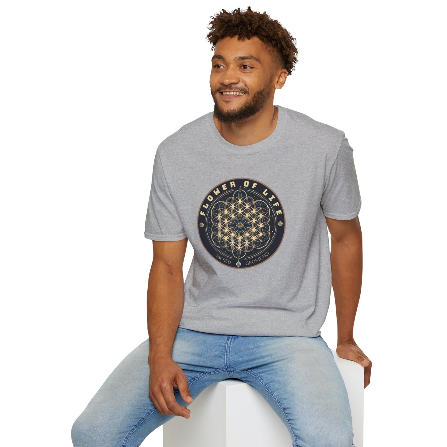 Eternal Unity: Unisex Cotton Tee Featuring the Flower of Life