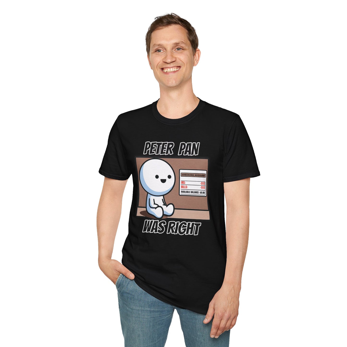Peter Pan Wisdom, Embrace the Softness of 100% Cotton and the Reality that Adulting is Hard Graphic Tee for the Forever Young at Heart