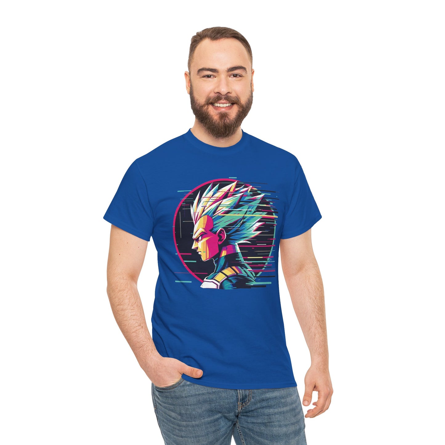 Prince of all Glitches, Saiyan side profile Unisex Heavy Cotton Tee