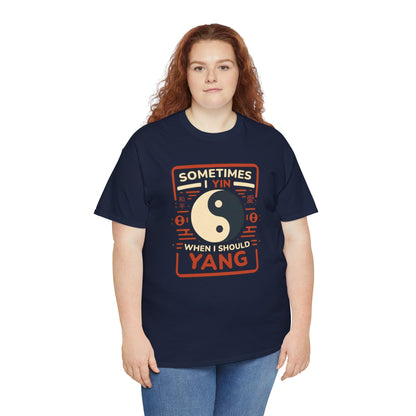 Yin, Yang, and a Dash of Oops: Navigating Life's Harmony on my Tee! Unisex Heavy Cotton Tee