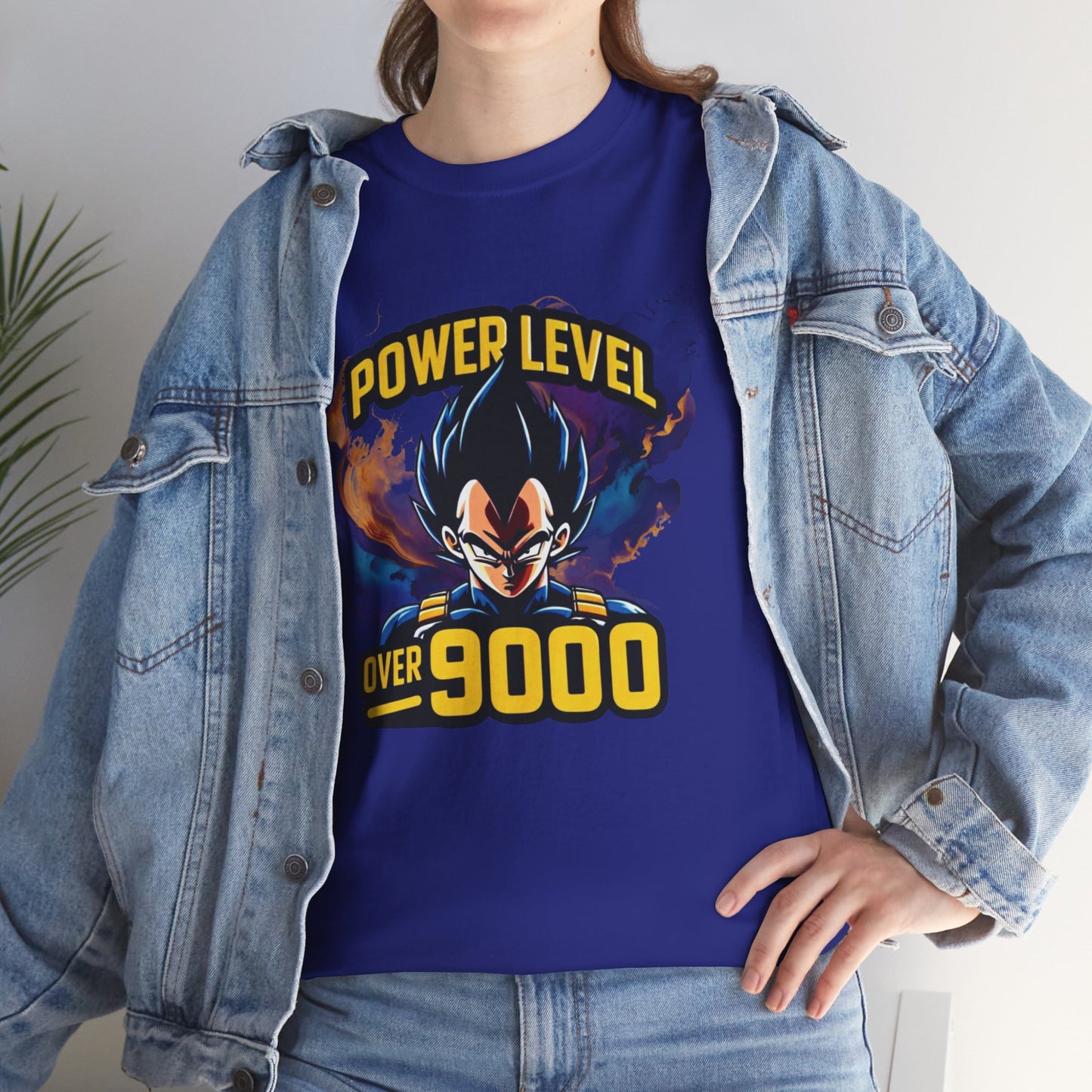 Iconic quote "Power level Over 9000" Unisex Heavy Cotton Tee