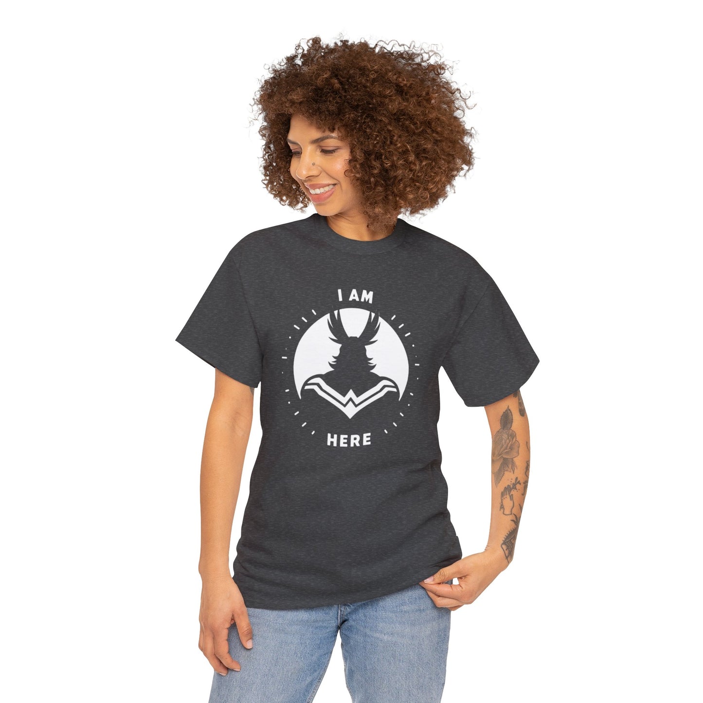 Unleash Your Hero Within: Mighty Silhouette Empowerment Tee Unisex Heavy Cotton Tee