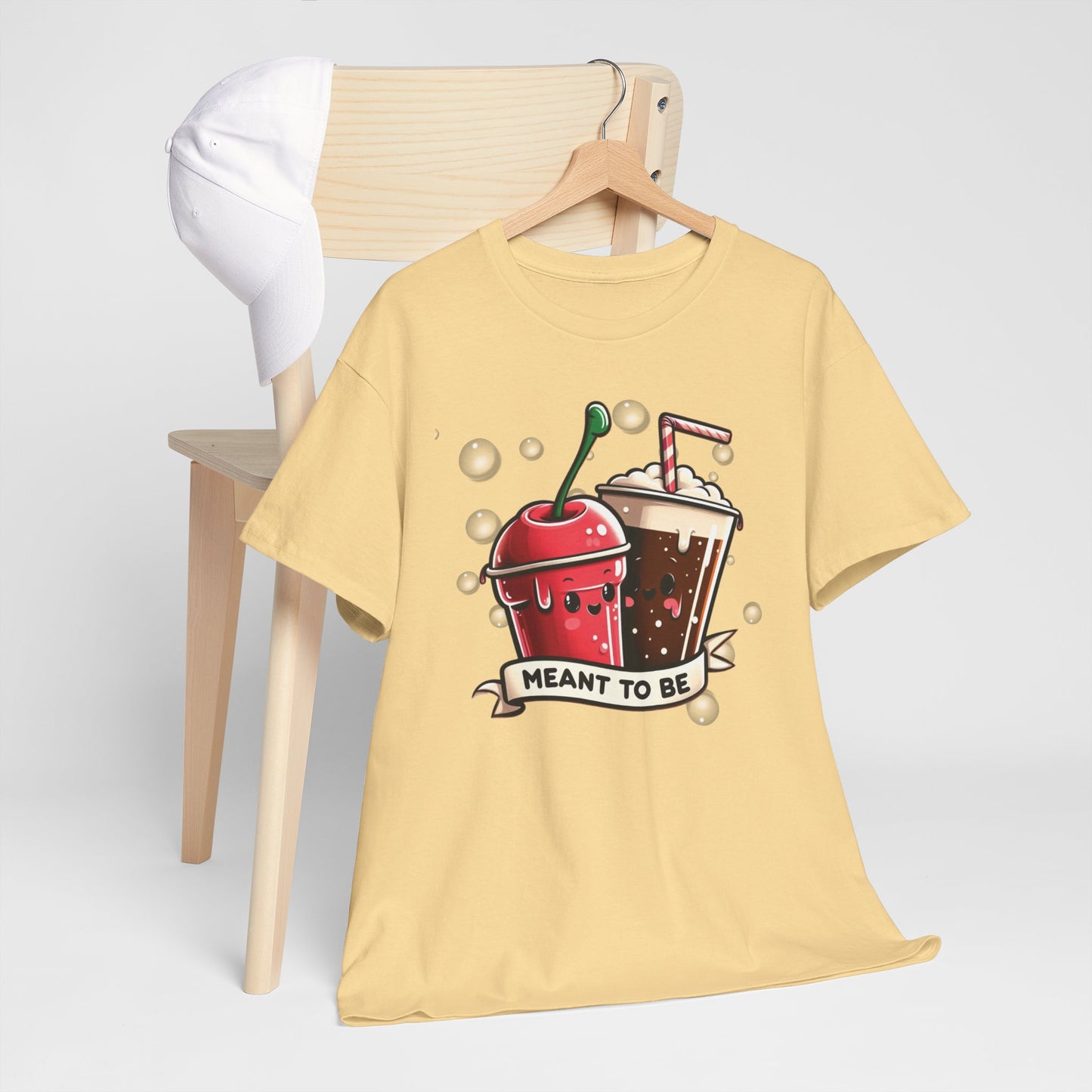 Fizzy Fate: Cherry Soda & Root Beer - Sippin' Soulmates, Unisex Heavy Cotton Tee