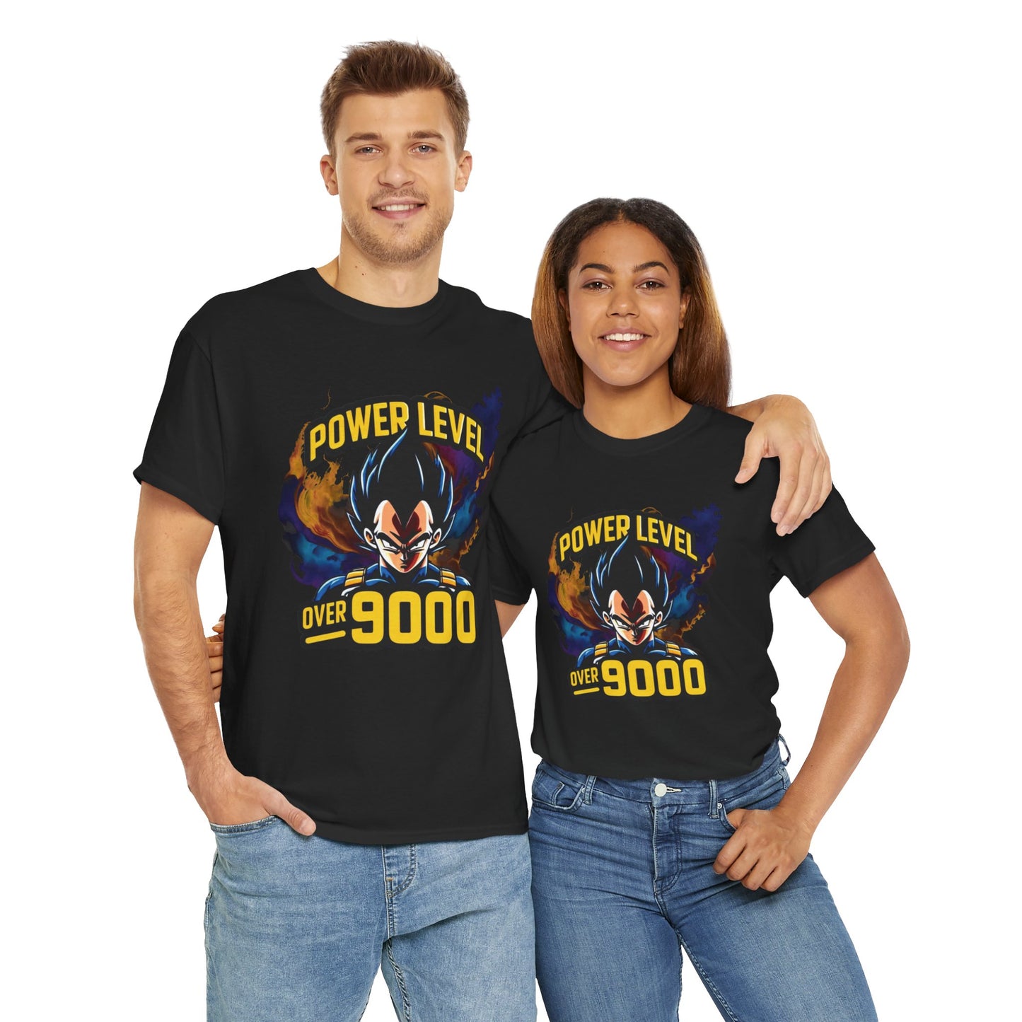 Iconic quote "Power level Over 9000" Unisex Heavy Cotton Tee