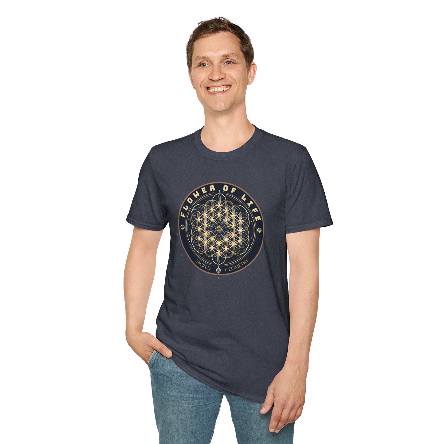 Eternal Unity: Unisex Cotton Tee Featuring the Flower of Life