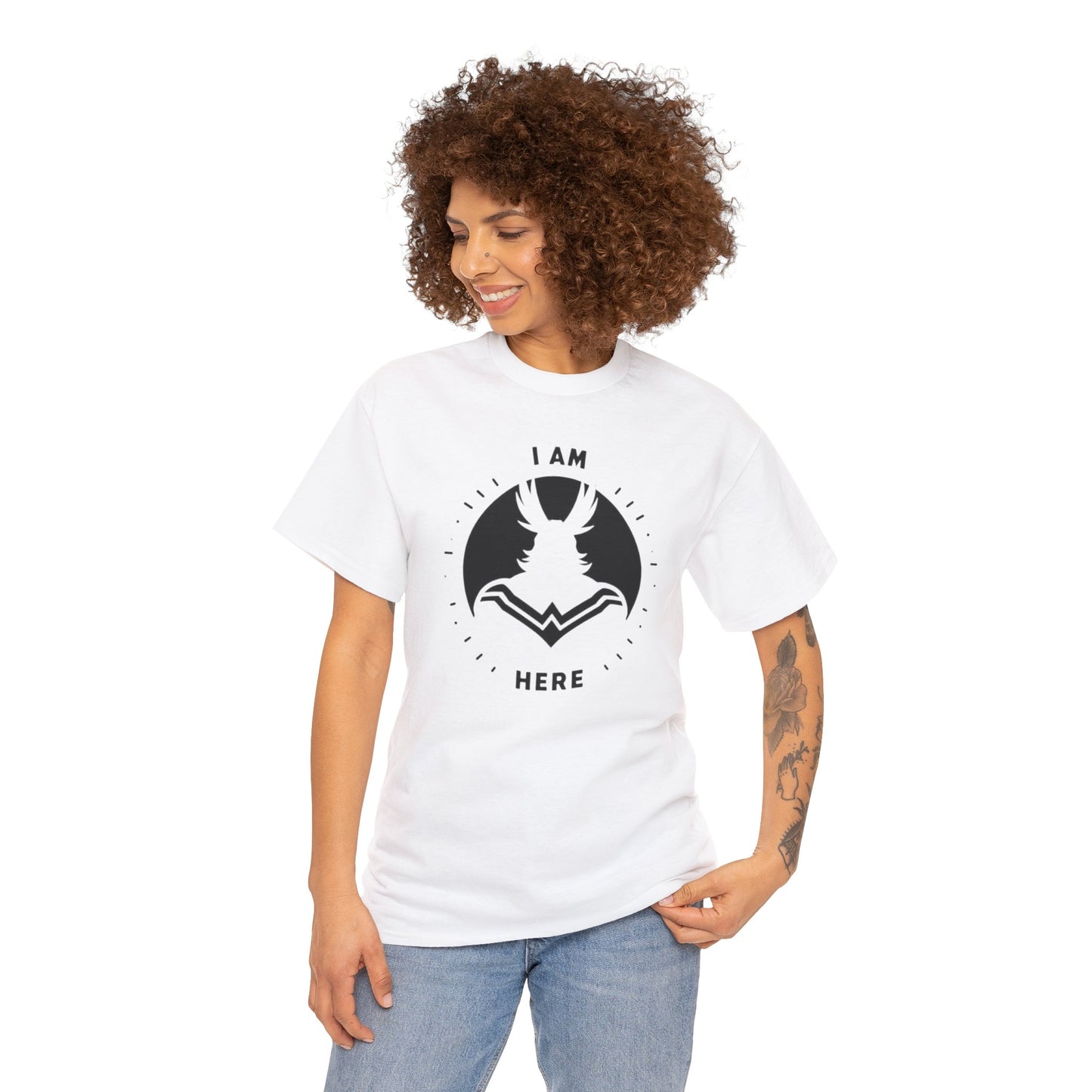 Unleash Your Hero Within: Mighty Silhouette Empowerment Tee Unisex Heavy Cotton Tee