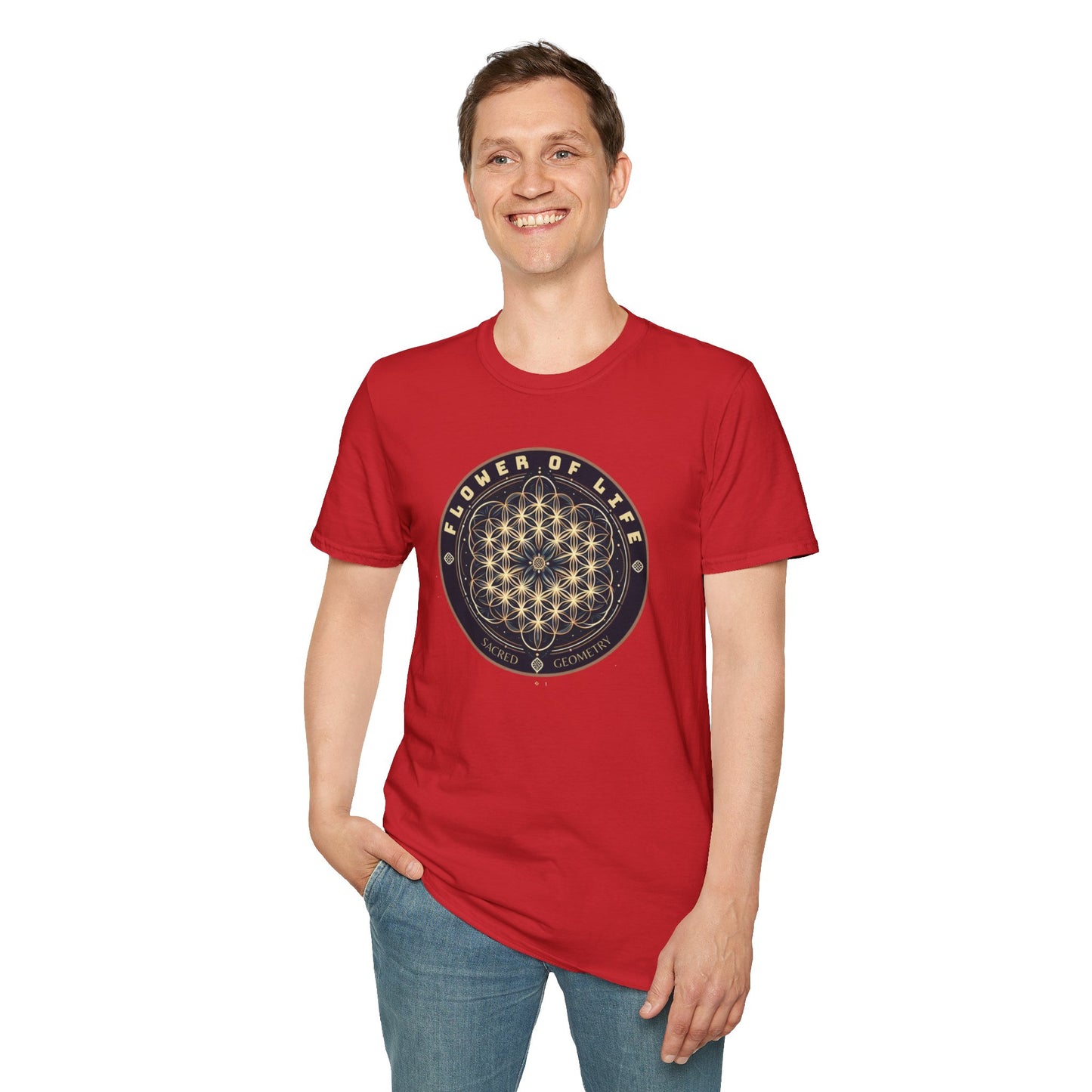 Eternal Unity: Unisex Cotton Tee Featuring the Flower of Life