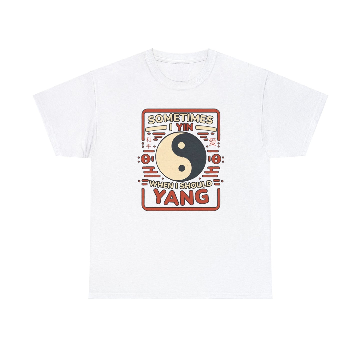 Yin, Yang, and a Dash of Oops: Navigating Life's Harmony on my Tee! Unisex Heavy Cotton Tee