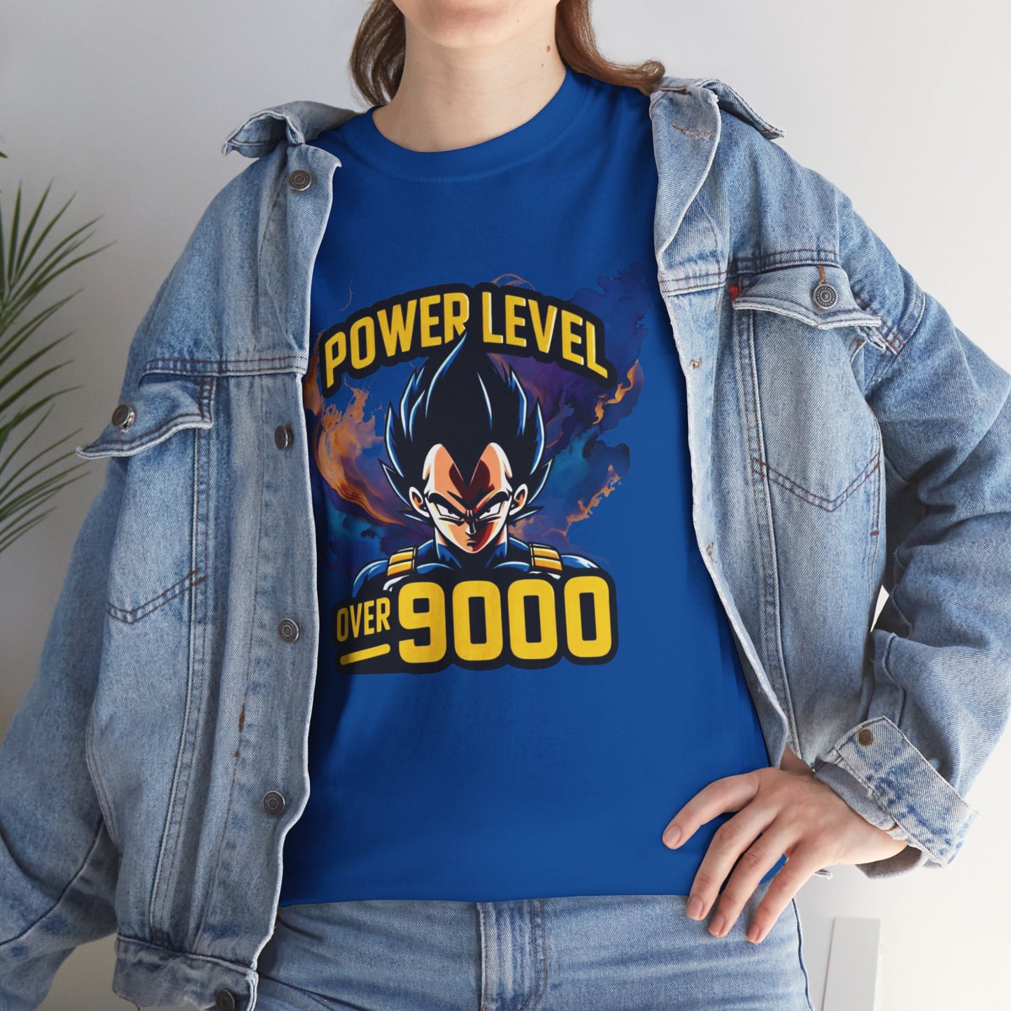 Iconic quote "Power level Over 9000" Unisex Heavy Cotton Tee
