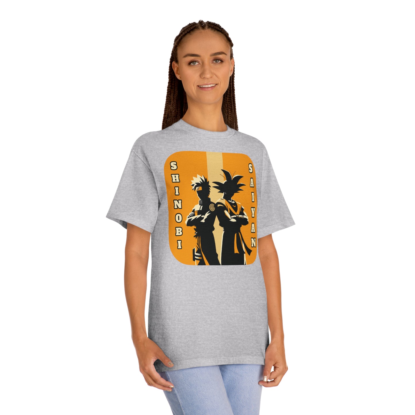 Anime Legends Unite: Shinobi meets Saiyan, Dual forces Cotton Graphic Tee