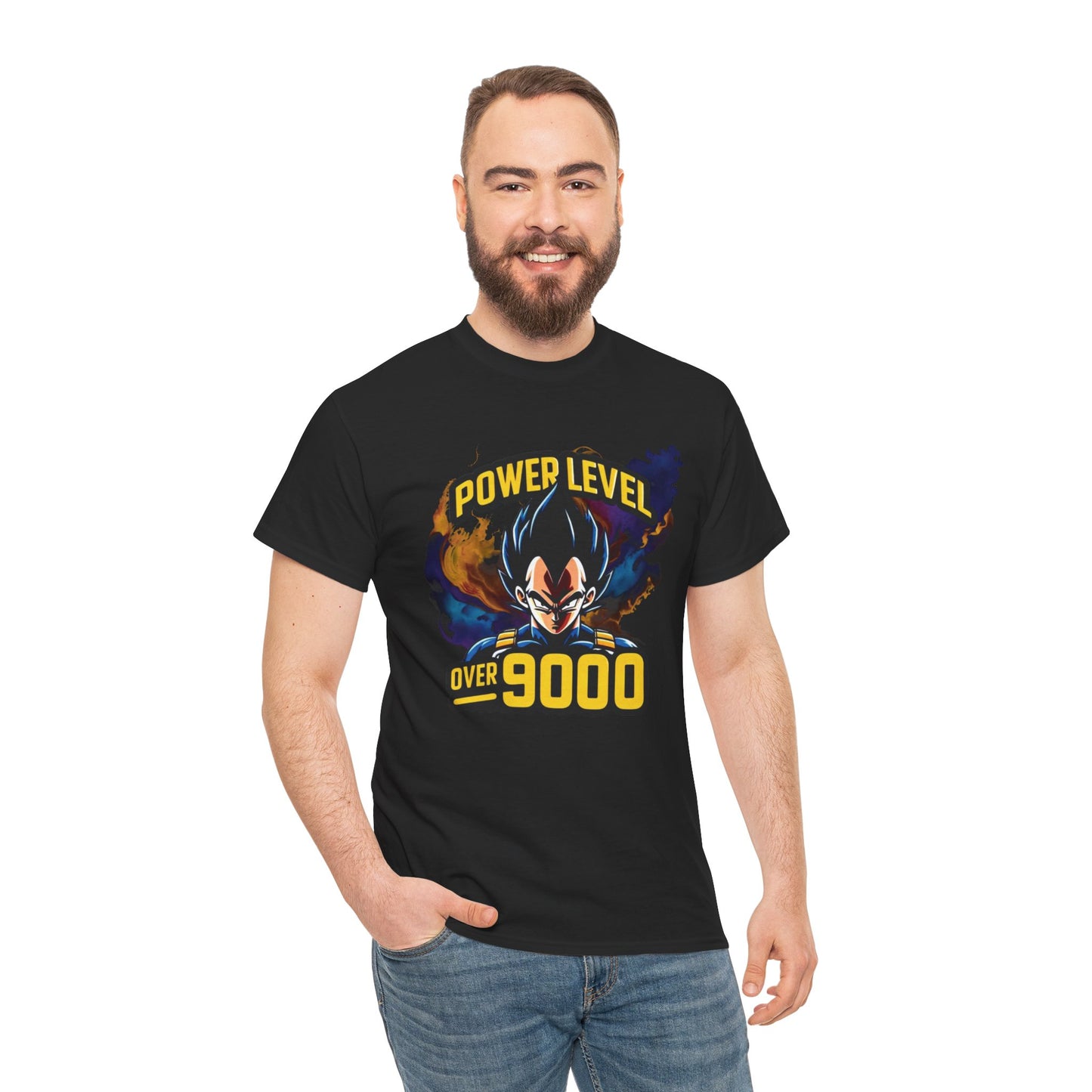 Iconic quote "Power level Over 9000" Unisex Heavy Cotton Tee