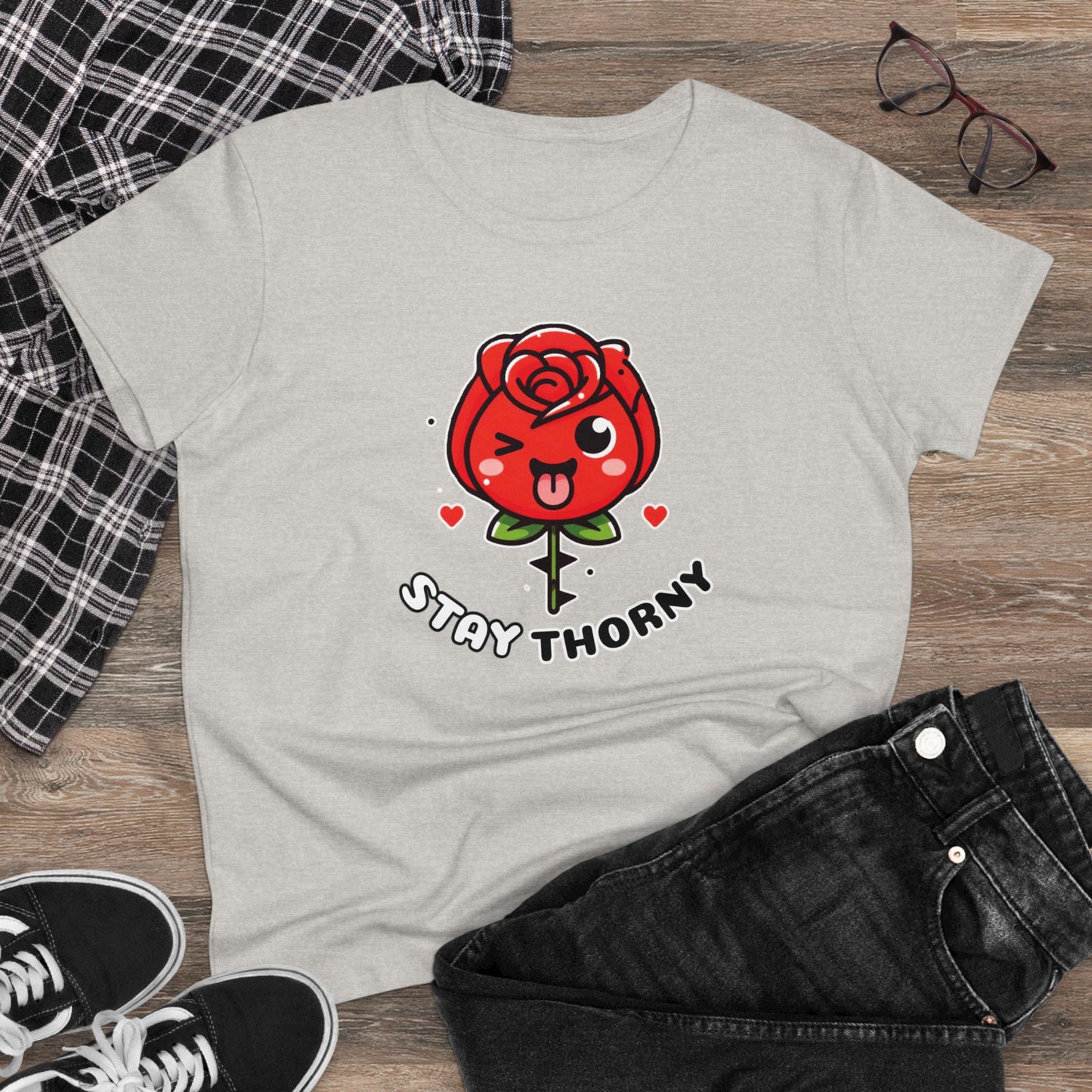 Women's Graphic Tee, Stay Thorny Soft style