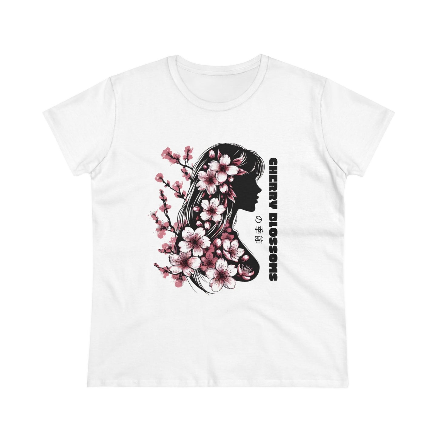 Blossoming Dreams: Dance of Cherry Petals Midweight Cotton Tee