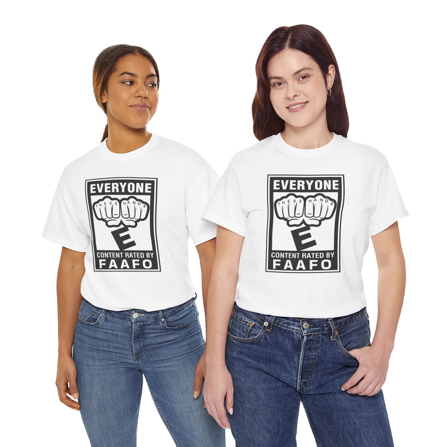 The Great Equalizer, These hands rated E for everyone Unisex Heavy Cotton Tee