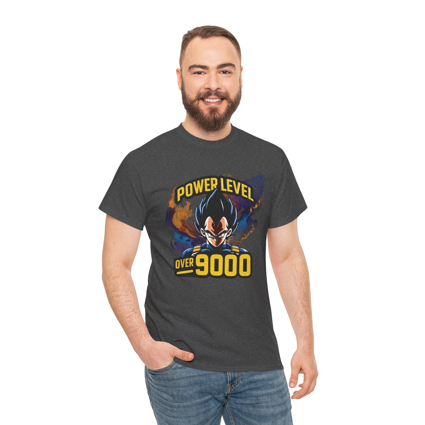 Iconic quote "Power level Over 9000" Unisex Heavy Cotton Tee