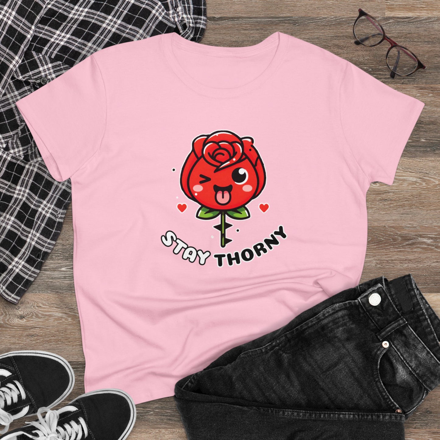 Women's Graphic Tee, Stay Thorny Soft style