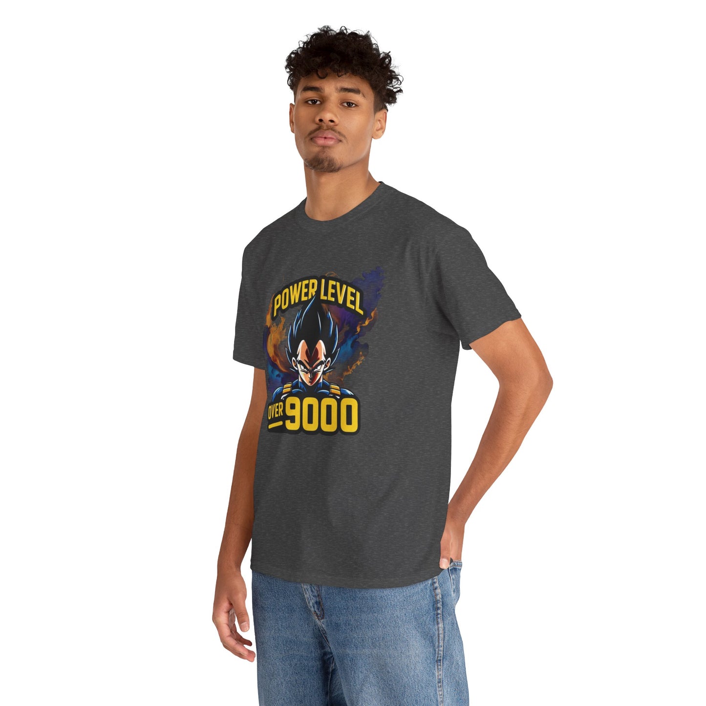 Iconic quote "Power level Over 9000" Unisex Heavy Cotton Tee