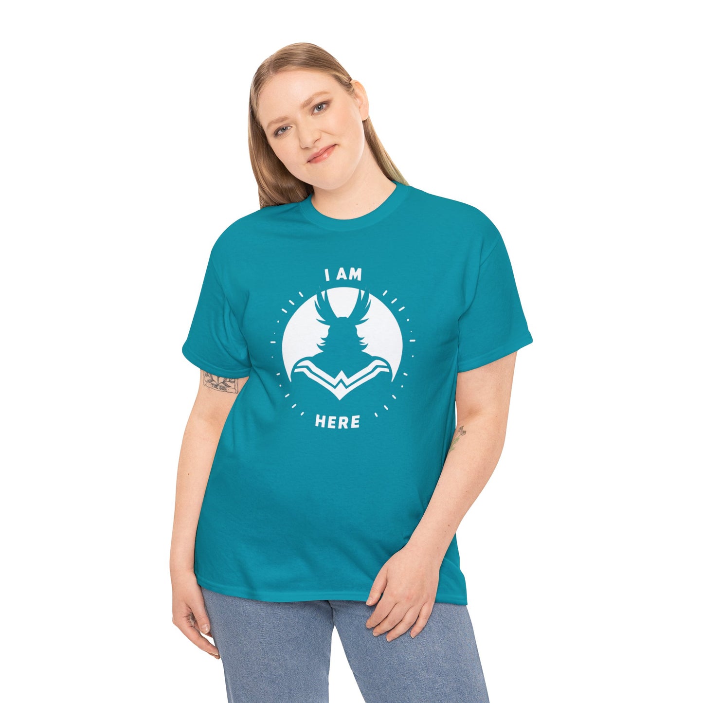 Unleash Your Hero Within: Mighty Silhouette Empowerment Tee Unisex Heavy Cotton Tee