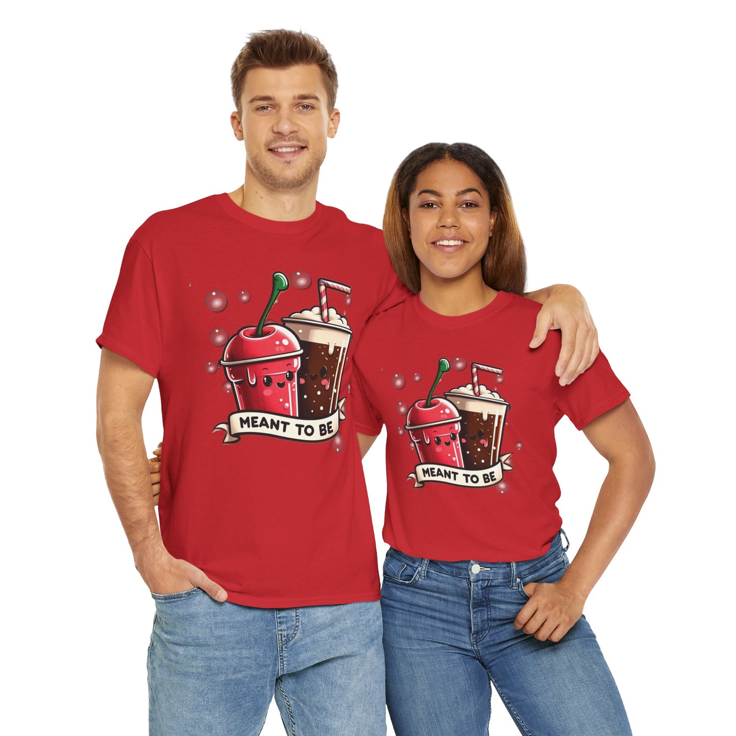 Fizzy Fate: Cherry Soda & Root Beer - Sippin' Soulmates, Unisex Heavy Cotton Tee