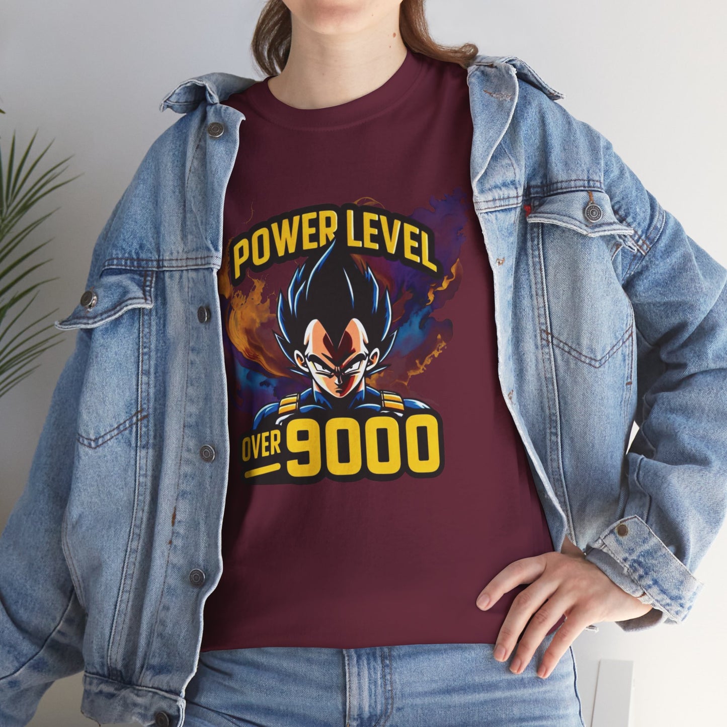 Iconic quote "Power level Over 9000" Unisex Heavy Cotton Tee