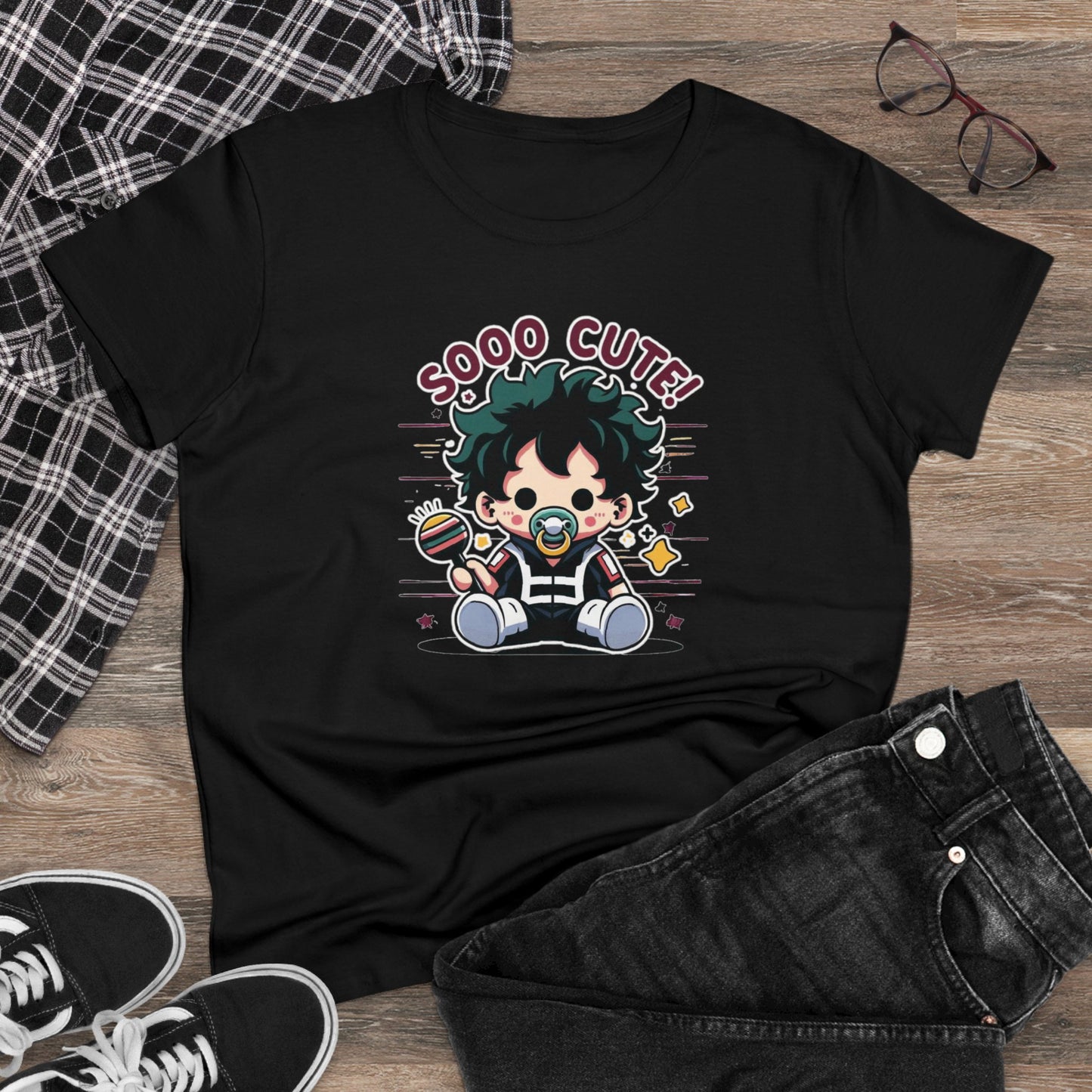 Rattle Quirk: Little Baby Hero Shakedown Women's Midweight Cotton Tee