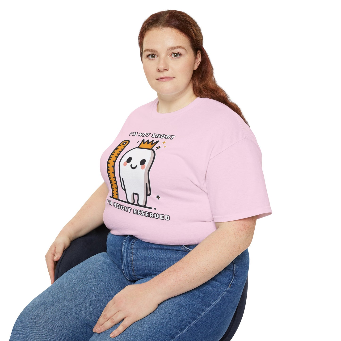 Vertically Challenged, Height Reserved! Unisex Ultra Cotton Tee