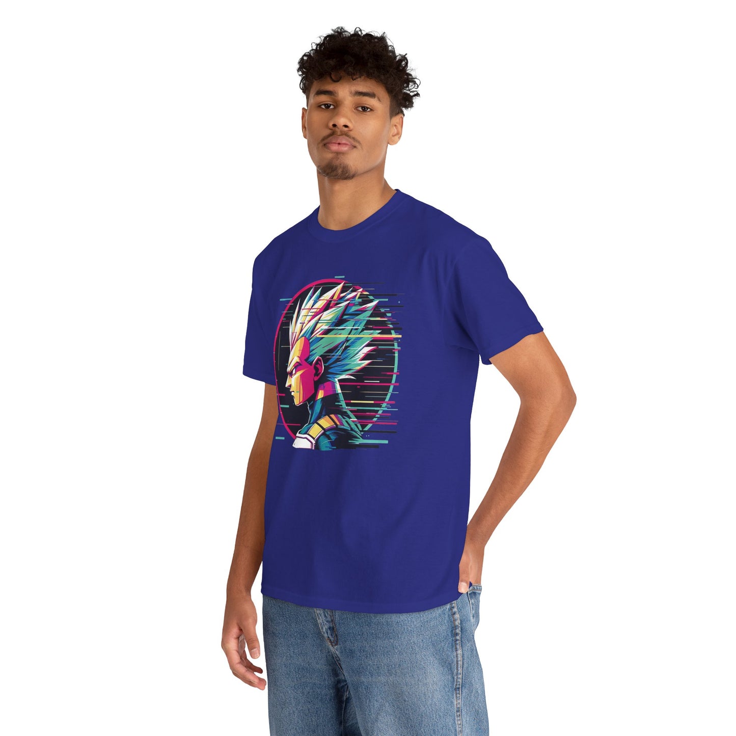 Prince of all Glitches, Saiyan side profile Unisex Heavy Cotton Tee
