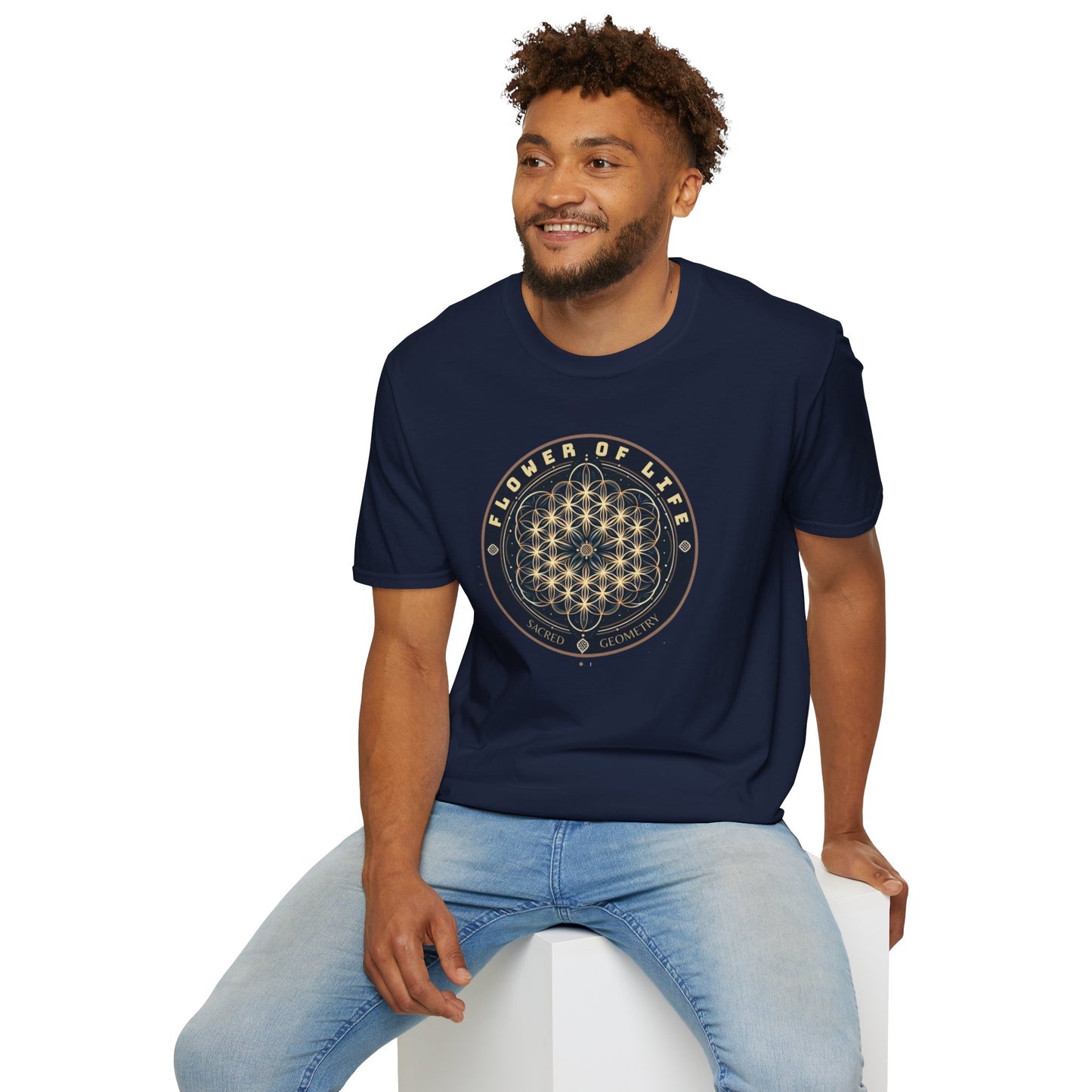 Eternal Unity: Unisex Cotton Tee Featuring the Flower of Life