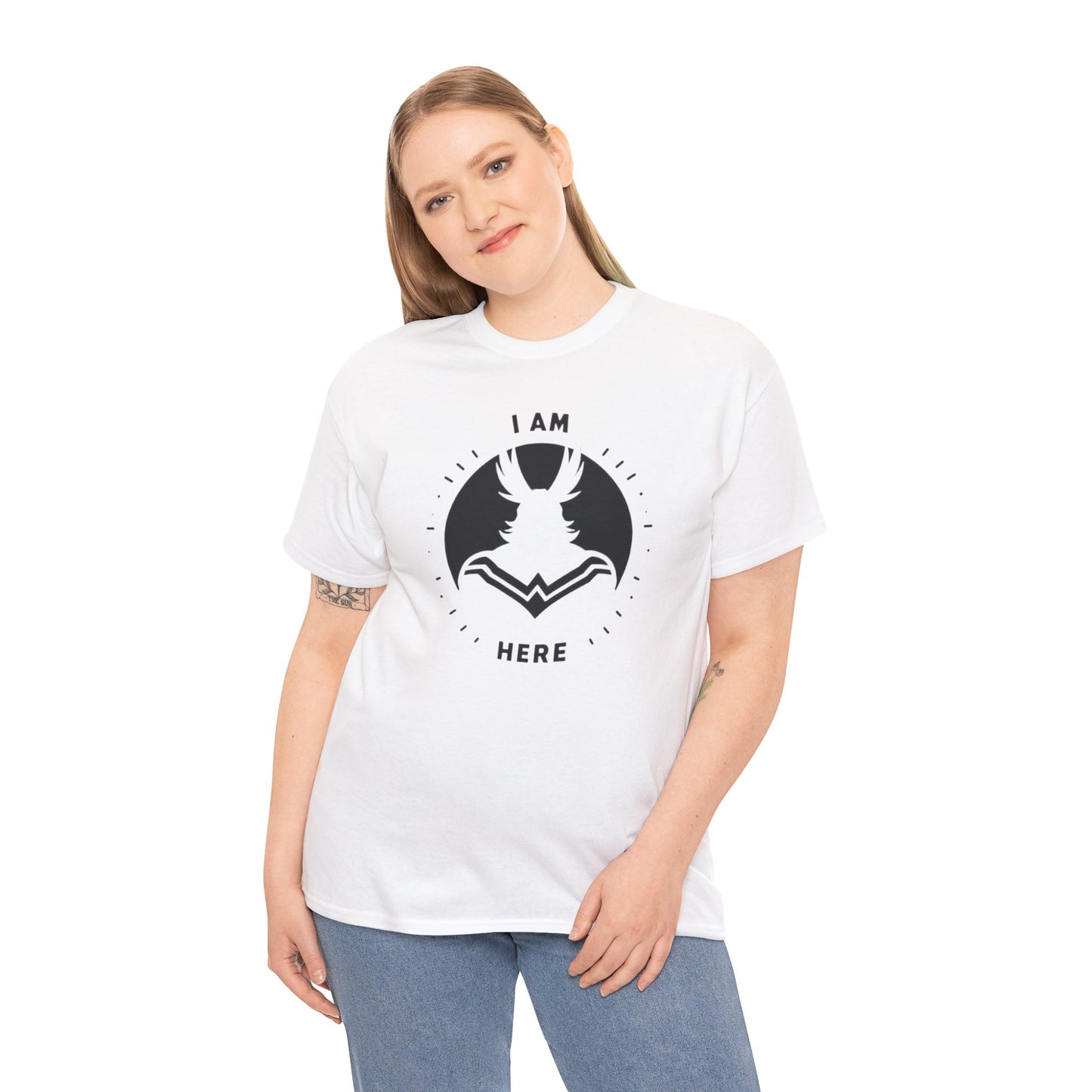 Unleash Your Hero Within: Mighty Silhouette Empowerment Tee Unisex Heavy Cotton Tee
