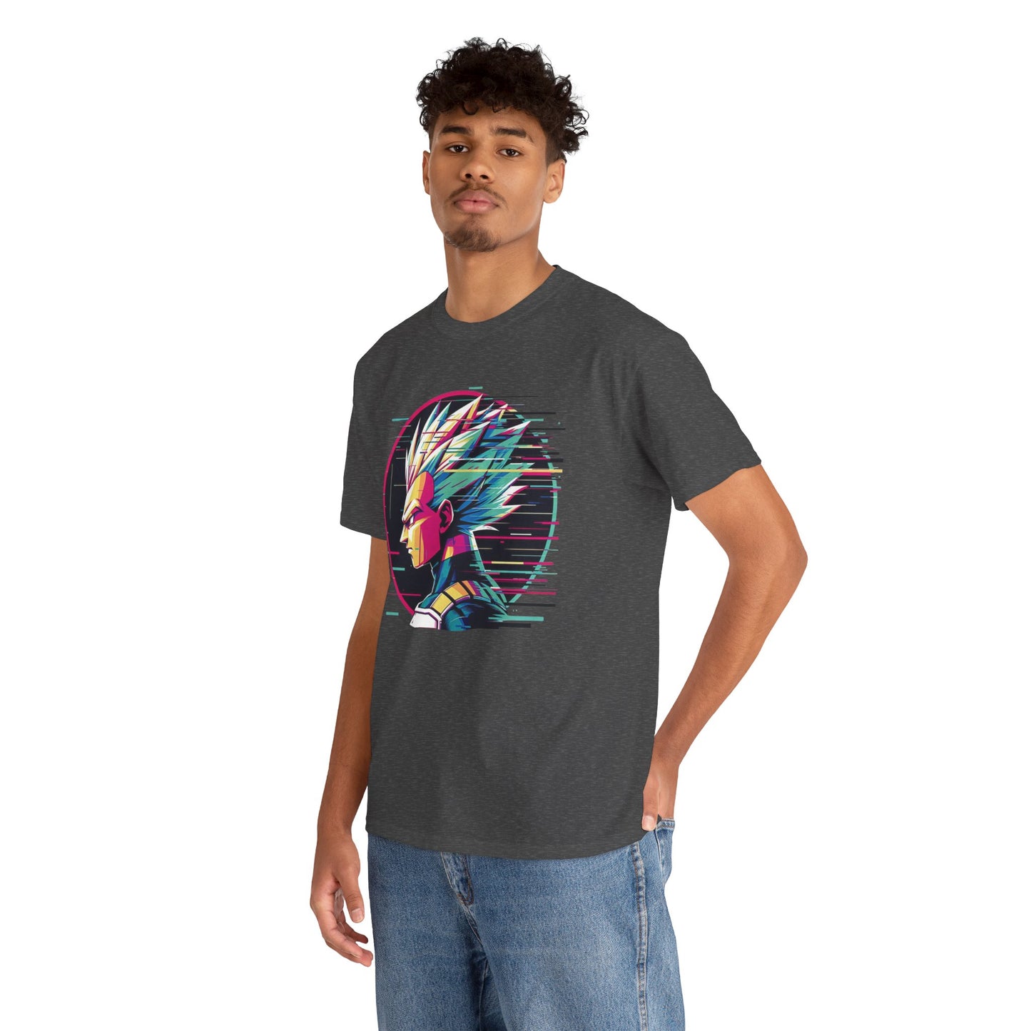 Prince of all Glitches, Saiyan side profile Unisex Heavy Cotton Tee