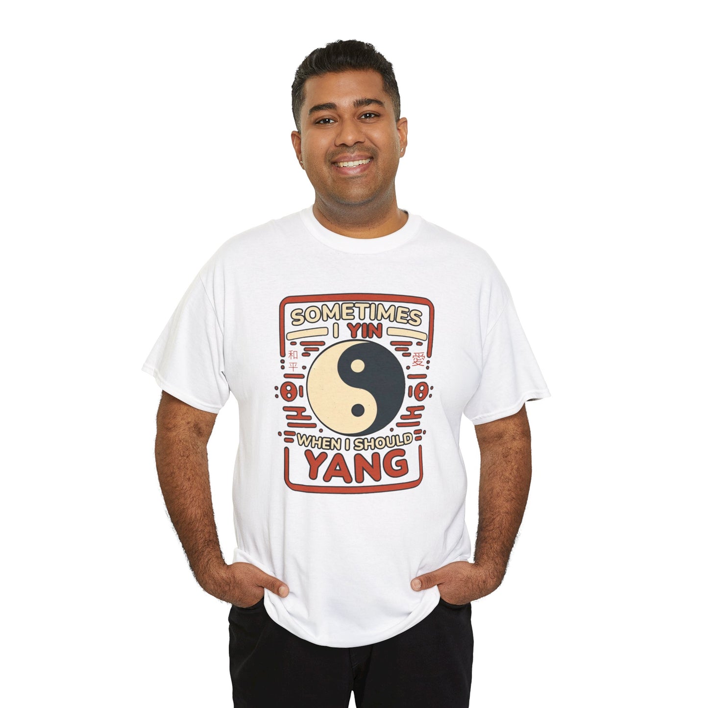 Yin, Yang, and a Dash of Oops: Navigating Life's Harmony on my Tee! Unisex Heavy Cotton Tee