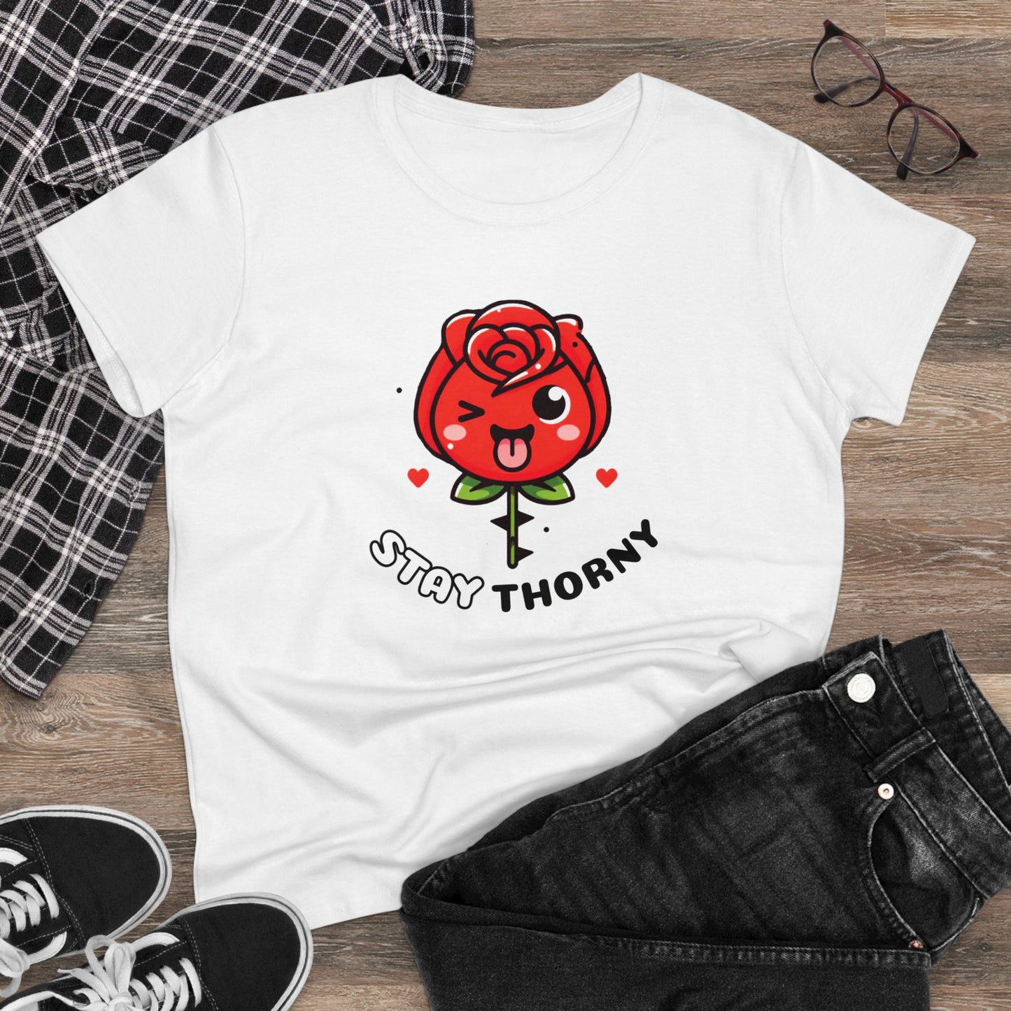 Women's Graphic Tee, Stay Thorny Soft style