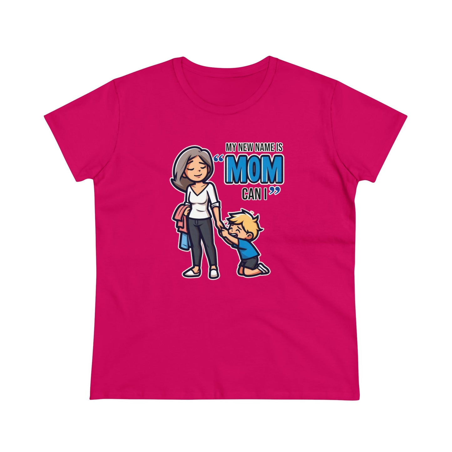 Mom Life Vibes Tee, Embrace the 'Mom, Can I...' Anthem - Funny Cotton Graphic T-Shirt for Moms Who Rock the Chaos with Style!