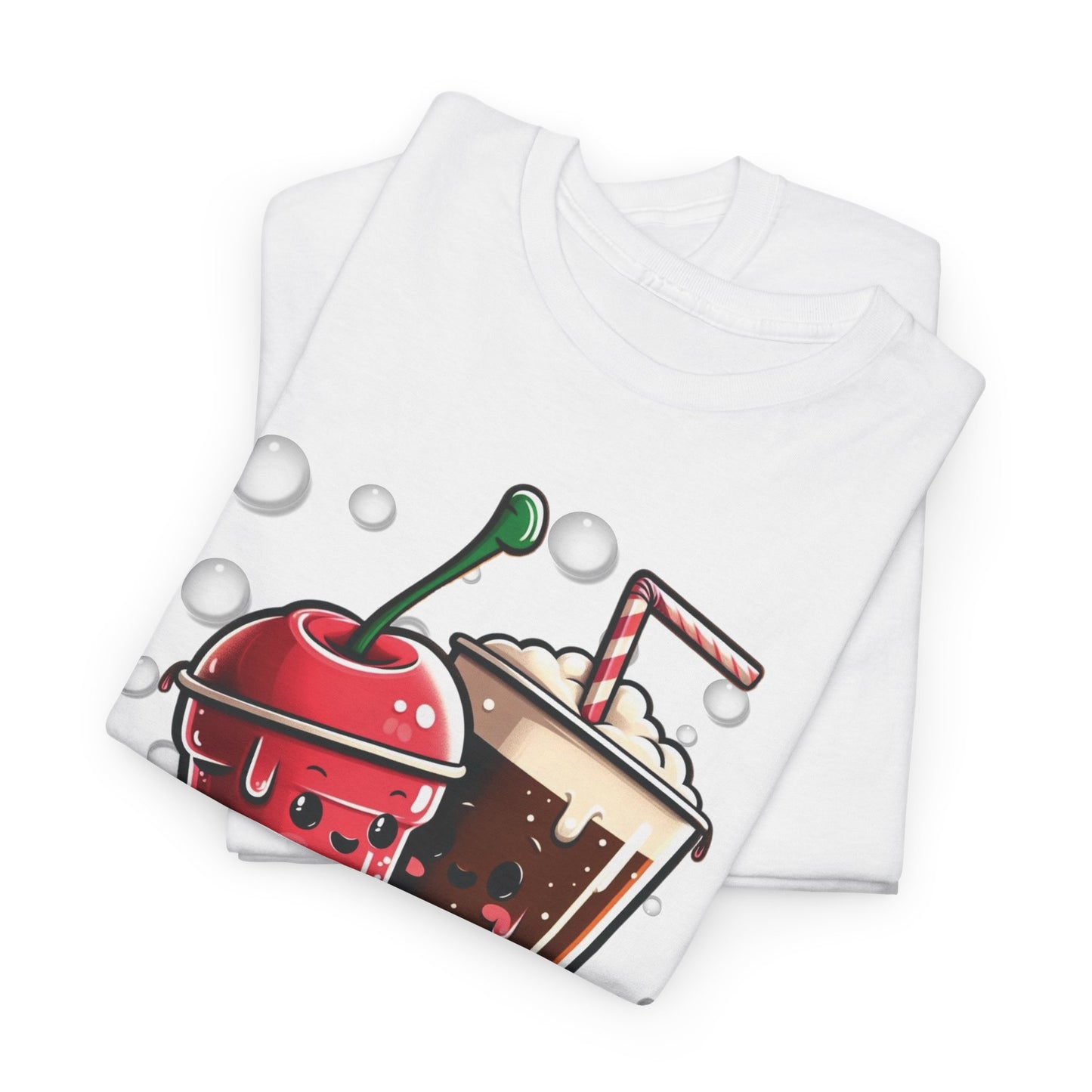 Fizzy Fate: Cherry Soda & Root Beer - Sippin' Soulmates, Unisex Heavy Cotton Tee