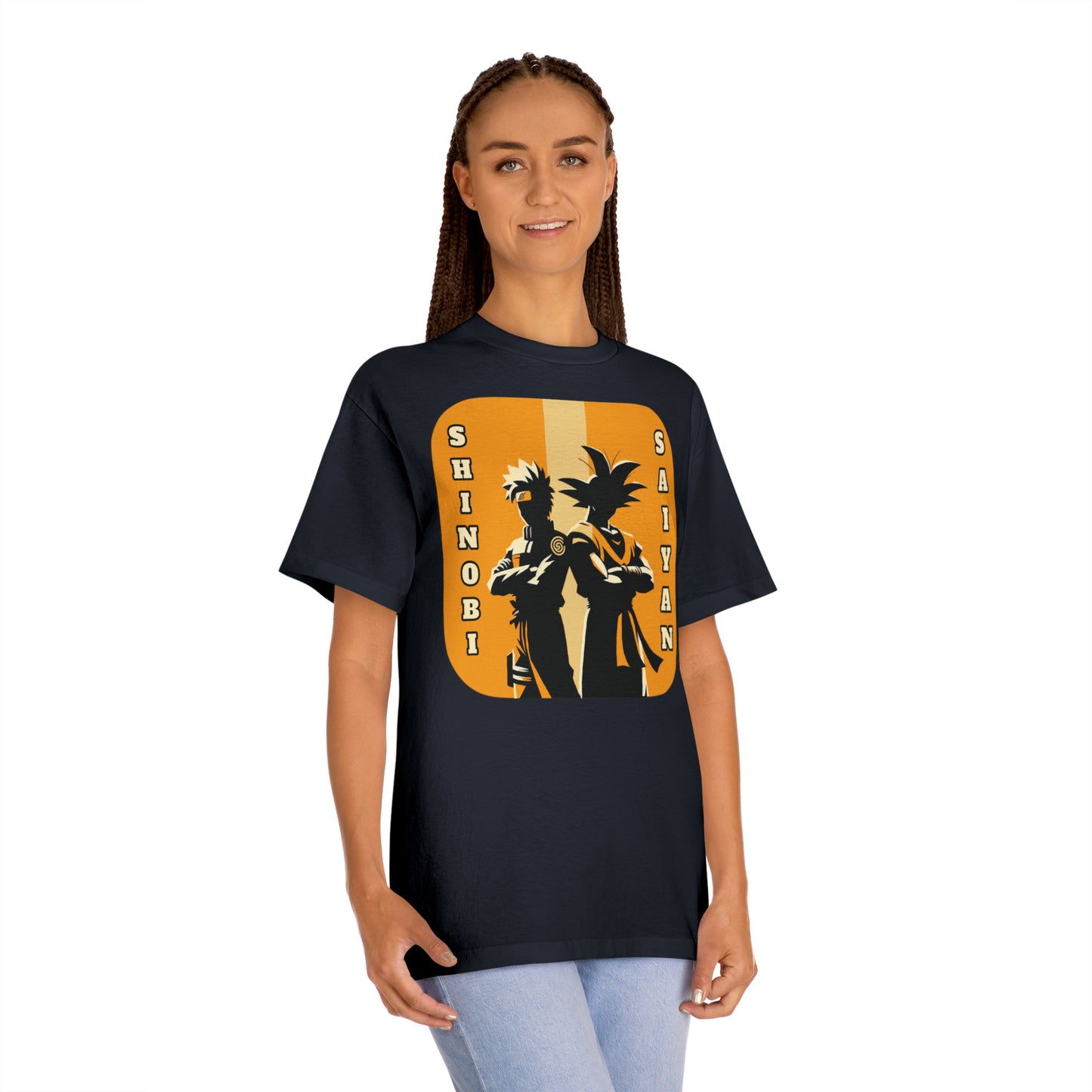 Anime Legends Unite: Shinobi meets Saiyan, Dual forces Cotton Graphic Tee