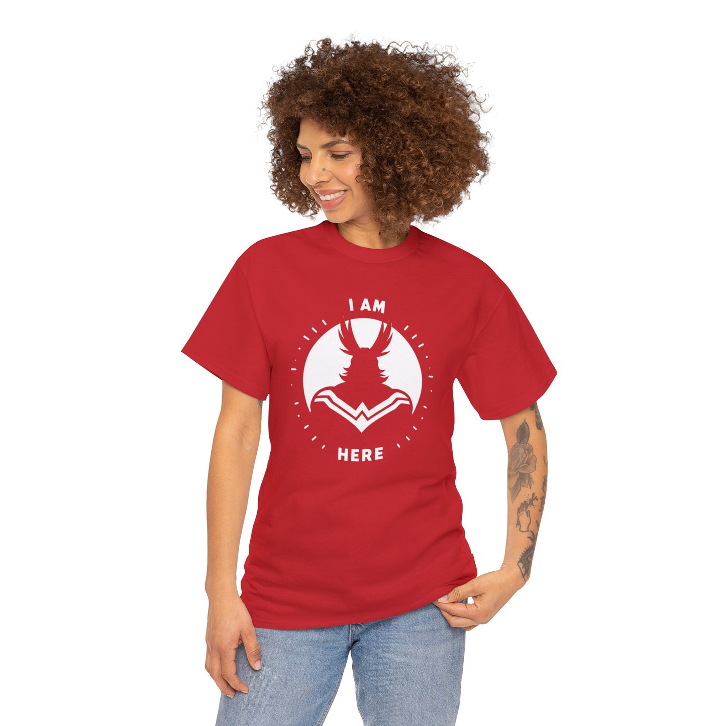 Unleash Your Hero Within: Mighty Silhouette Empowerment Tee Unisex Heavy Cotton Tee